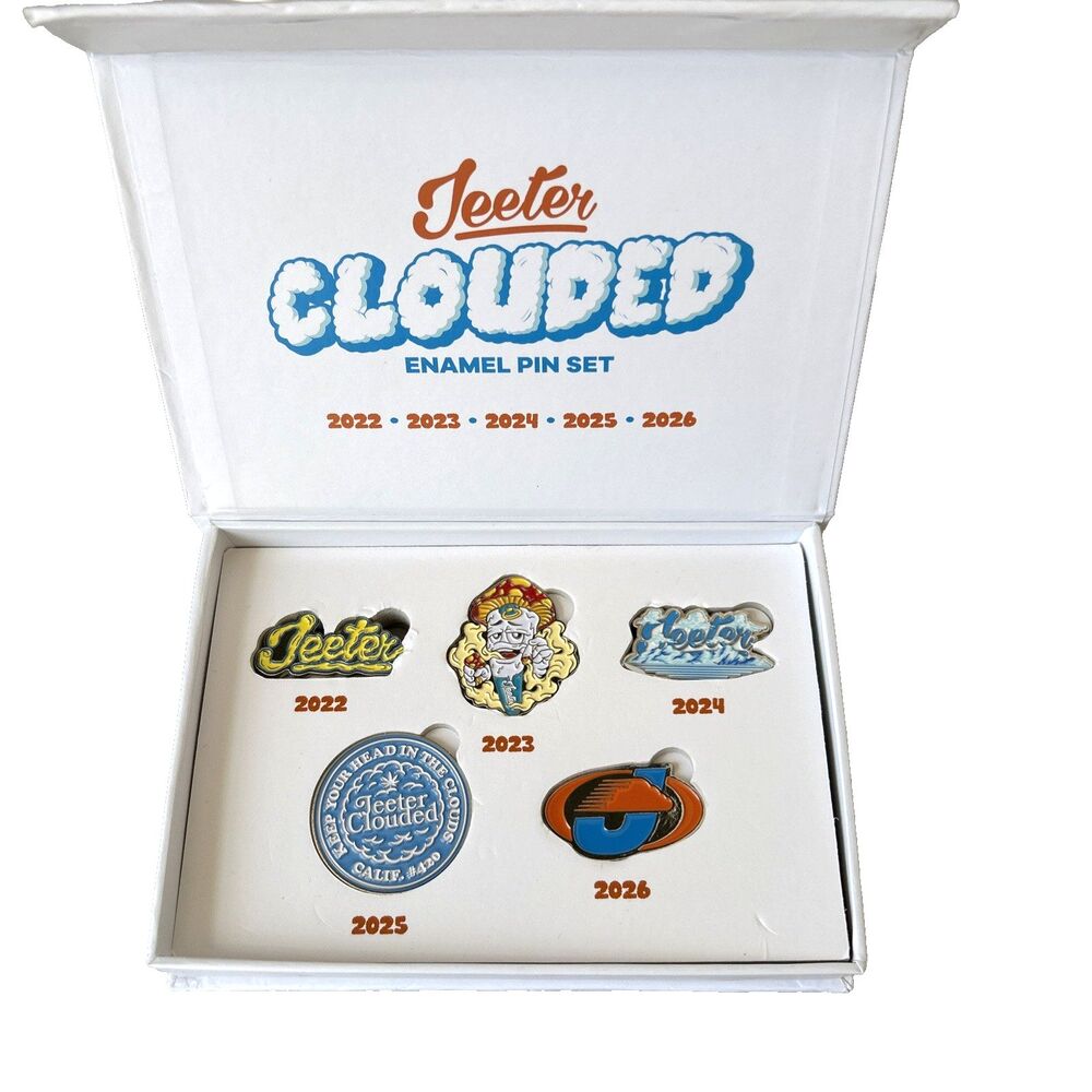 Jeeter 2022 to 2026 Clouded Enamel Pin Set Collector Edition New in Box